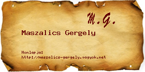 Maszalics Gergely névjegykártya